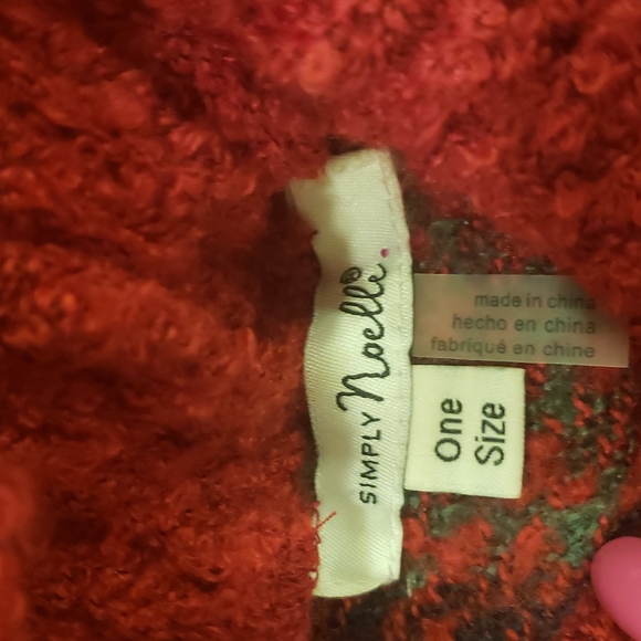 Noelli Cape Poncho Red plaid knit Turtleneck One Size fits all - Picture 2 of 7